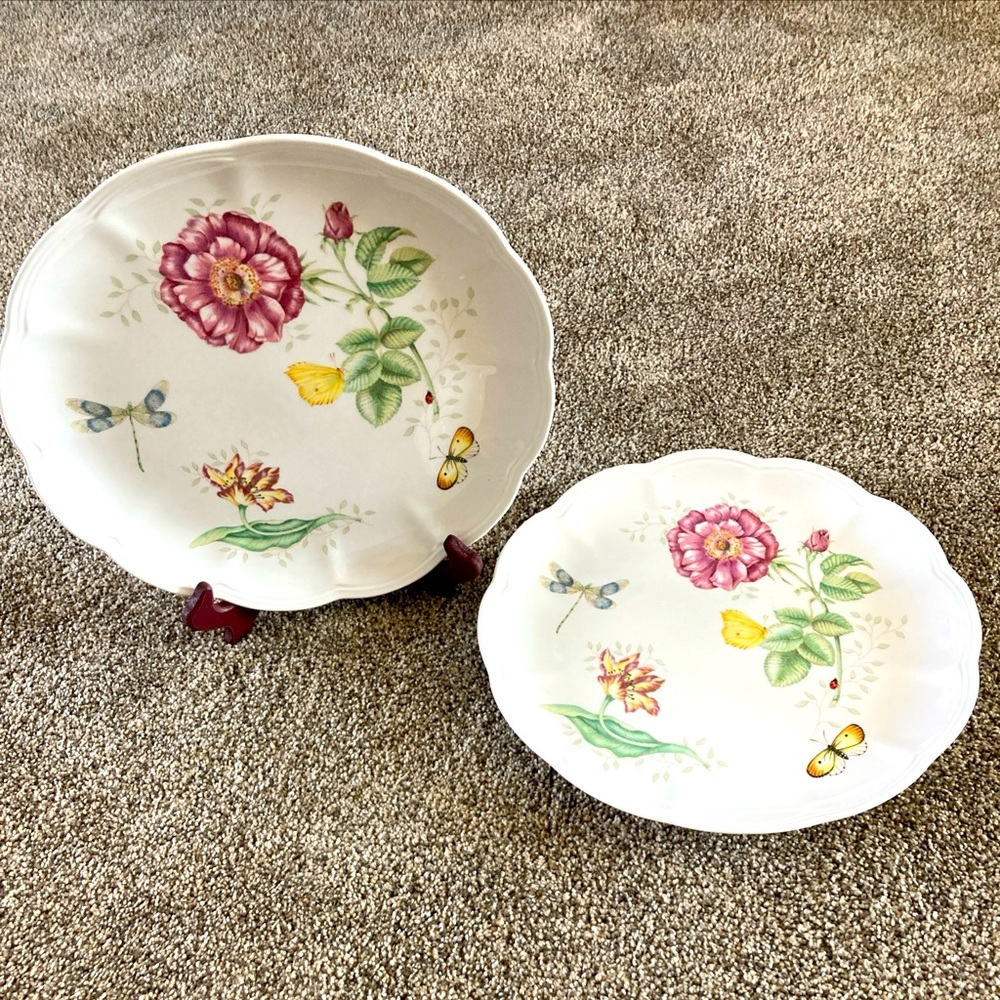 Lenox Butterfly  Meadow 11”Dragonfly Dinner Plates Set Of 2